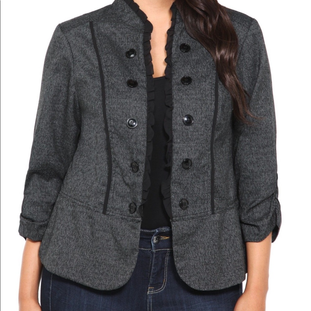 Torrid Gray Ruffle Blazer